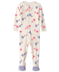 Carters Baby Girls' Monster 2-Way Zip Dream Plush Snug-Fit Footed Pajama