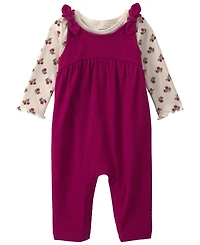 Carters Baby Girls' Long-Sleeve Top and Floral Overall 2-Piece Set