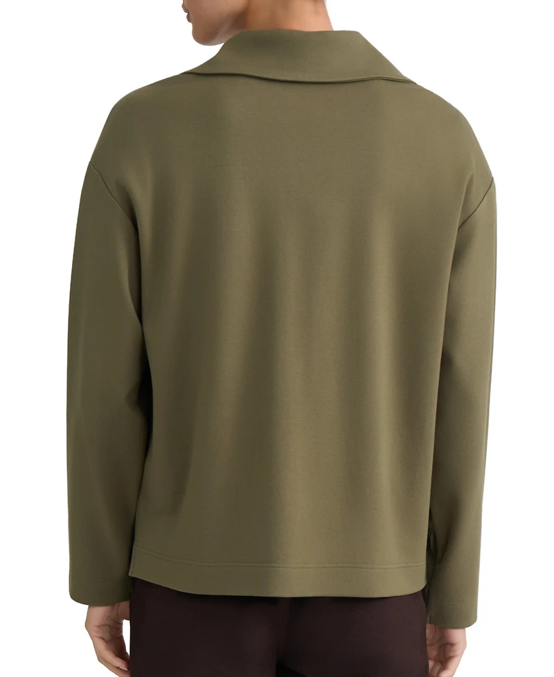 Jones New York Women's Long-Sleeve Zip-Front Pull-On Top