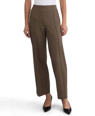 Jones New York Women's Pintuck Wide-Leg Pull-On Ponte Pants