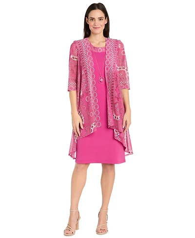 R & M Richards Women's Crewneck Jacket Dress