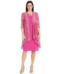 R & M Richards Women's Crewneck Jacket Dress