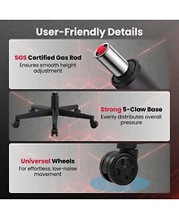 Sugift Ergonomic Video Game Chair with Headrest Reclining Backrest and Footrest