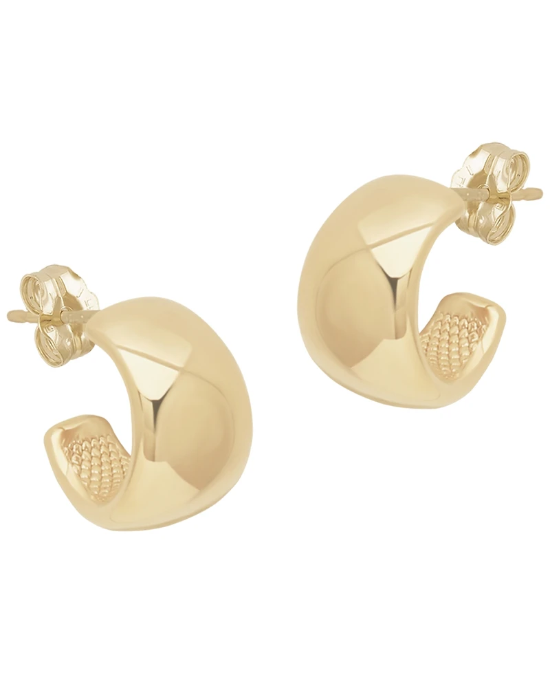 Macy's Sculptured X-Small Flat Band Hoop Cuff Earrings in 14k Yellow Gold