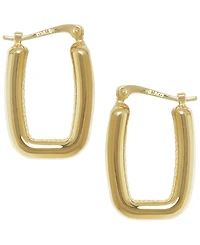 Macy's Sculptured Bold Rectangle Hoop Earrings in 14k Yellow Gold