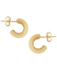 Macy's Sculptured Faceted Bold Band Hoop Earrings in 14k Yellow Gold