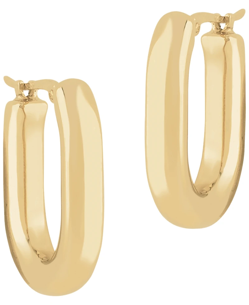Macy's Sculptured Round Tube U Hoop Earrings in 14k Yellow Gold
