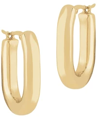 Macy's Sculptured Round Tube U Hoop Earrings in 14k Yellow Gold