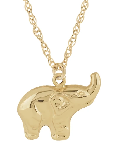 Macy's Elephant Charm Necklace in 14k Yellow Gold