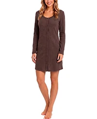 Roudelain Women's Brushed Pointelle Long-Sleeve Sleep Shirt