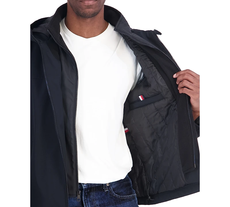 Tommy Hilfiger Men's Open Bottom Soft Shell Bib Jacket