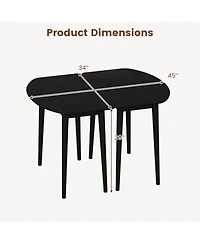 Sugift Extendable Oval Dining Table Set with 2 Half-Round Tables for 4-6 People