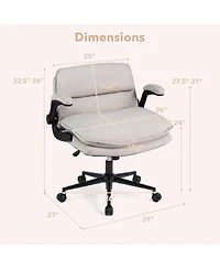 Sugift Criss Cross Chair on Wheels with Flip-up Arms and Adjustable Height