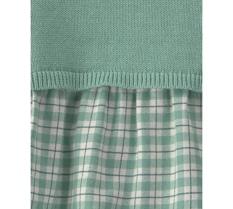 Carter's Baby Girls' Checkered Flannel Long-Sleeve Dress and Vest with Matching Bloomers