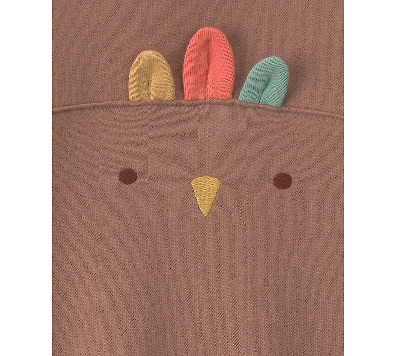 Carter's Baby Boys' and Girls' Turkey Thanksgiving French Terry Long-Sleeve Jumpsuit