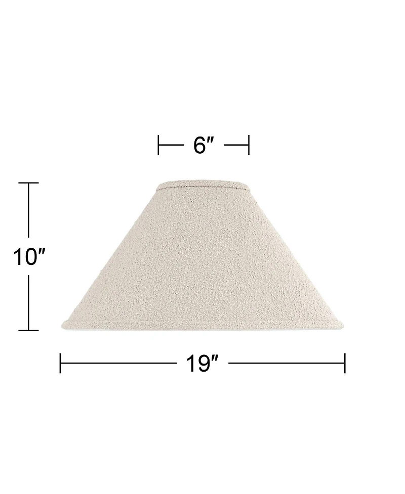 Springcrest 6" Top x 19" Bottom x 10" High x 10" Slant Lamp Shade Replacement Tapered Boucle Woven Fabric Spider Harp Finial