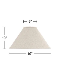 Springcrest 6" Top x 19" Bottom x 10" High x 10" Slant Lamp Shade Replacement Tapered Boucle Woven Fabric Spider Harp Finial