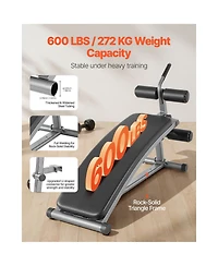 Hongge Curved Decline Sit Up Ab Bench with Reverse Crunch Handle