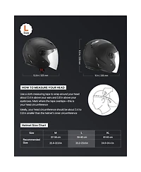 Hongge Dot Approved 3/4 Open Face Motorcycle Helmet with Clear Visor