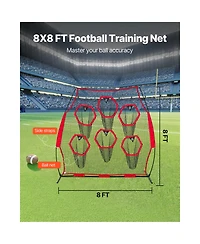 Hongge 8 x 8 feet Football Throwing Target Practice Net with Carry Case