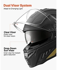 Hongge Dual Visor Full Face Motorcycle Helmet for Adult Riders