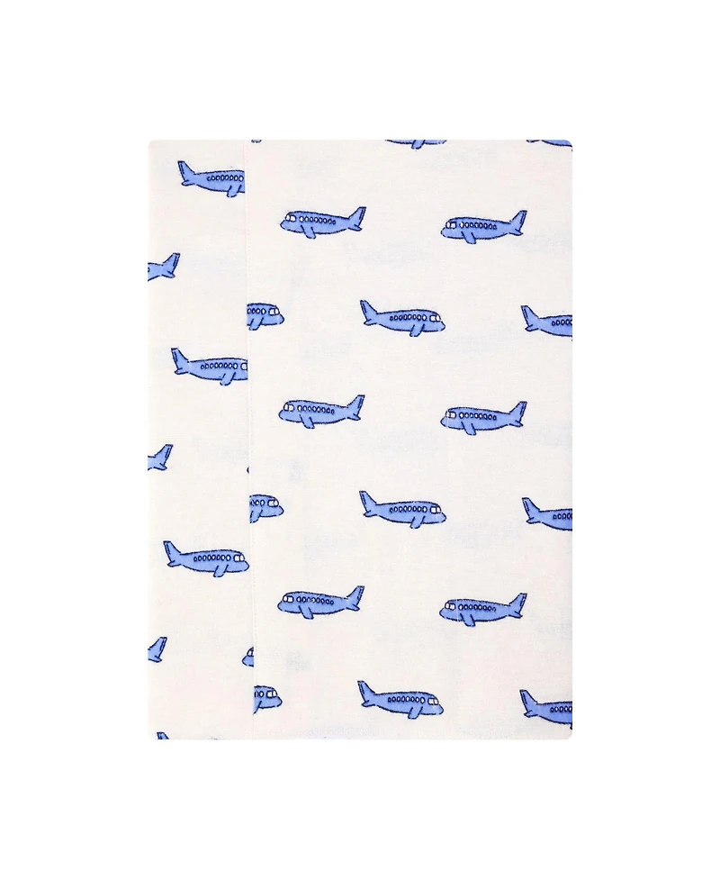 Hudson Baby Boy Cotton Poly Flannel Burp Cloths 7-Pack, Born To Fly