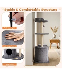 Sugift 43in Cat Tree for Indoor Cats with Plush Perches Condo and Sisal Scratching Posts