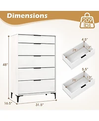 Sugift 5-Drawer Dresser with Interlock System for Bedroom Living Room