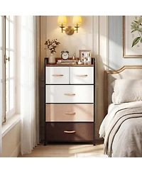 Sugift 5-Drawer Fabric Dresser with Removable Fabric Bins
