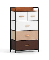 Sugift 5-Drawer Fabric Dresser with Removable Fabric Bins