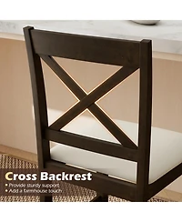 Sugift Set of 2 X-Back Bar Stools with Upholstered Cushioned Seats