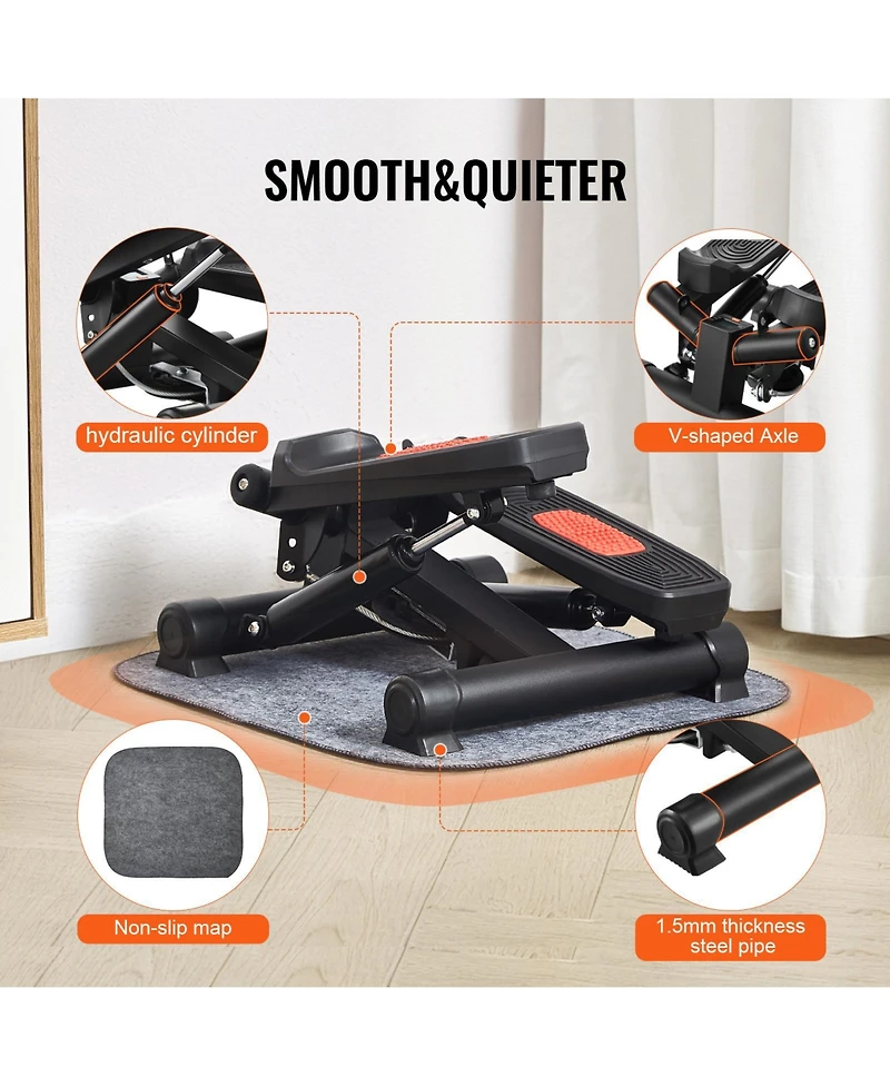 Hongge Hydraulic Twist Stair Stepper with Resistance Bands