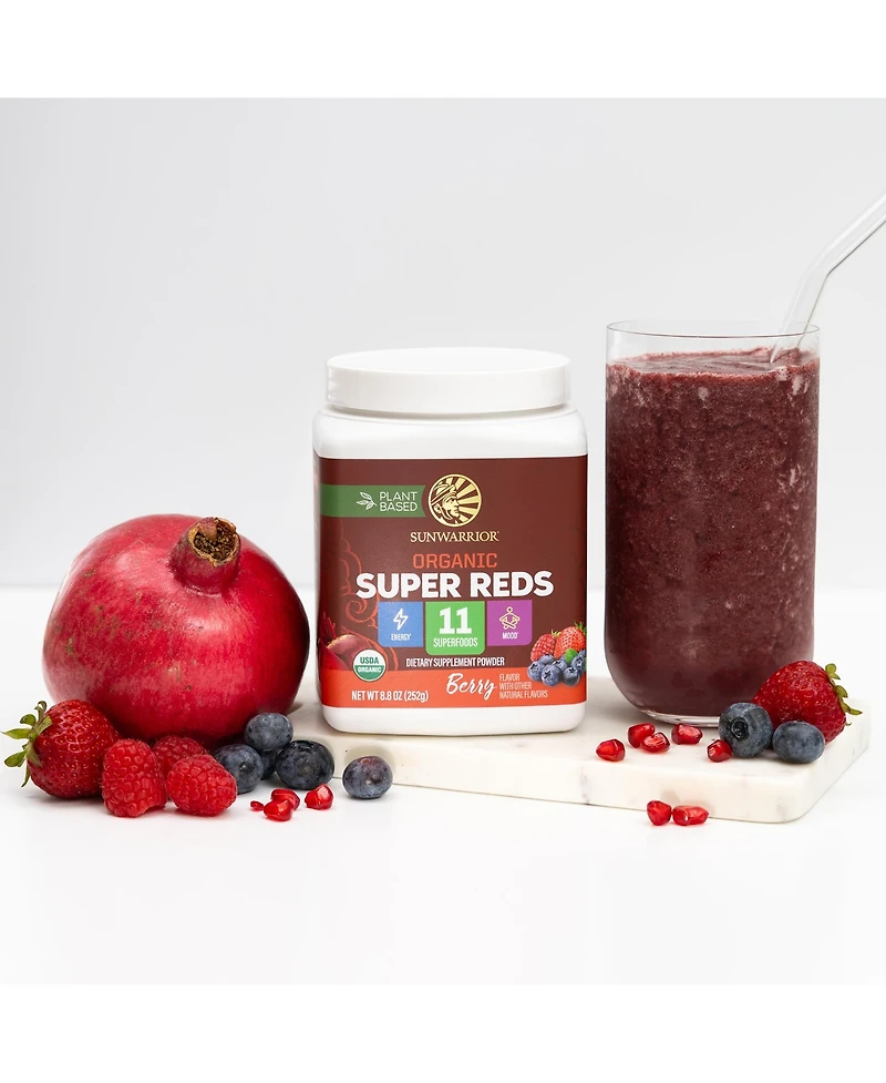 Sunwarrior 11 Superfoods with Beet Root, Berries, Reishi and Cordyceps Energy, Circulation and Immune Support 28 Servings