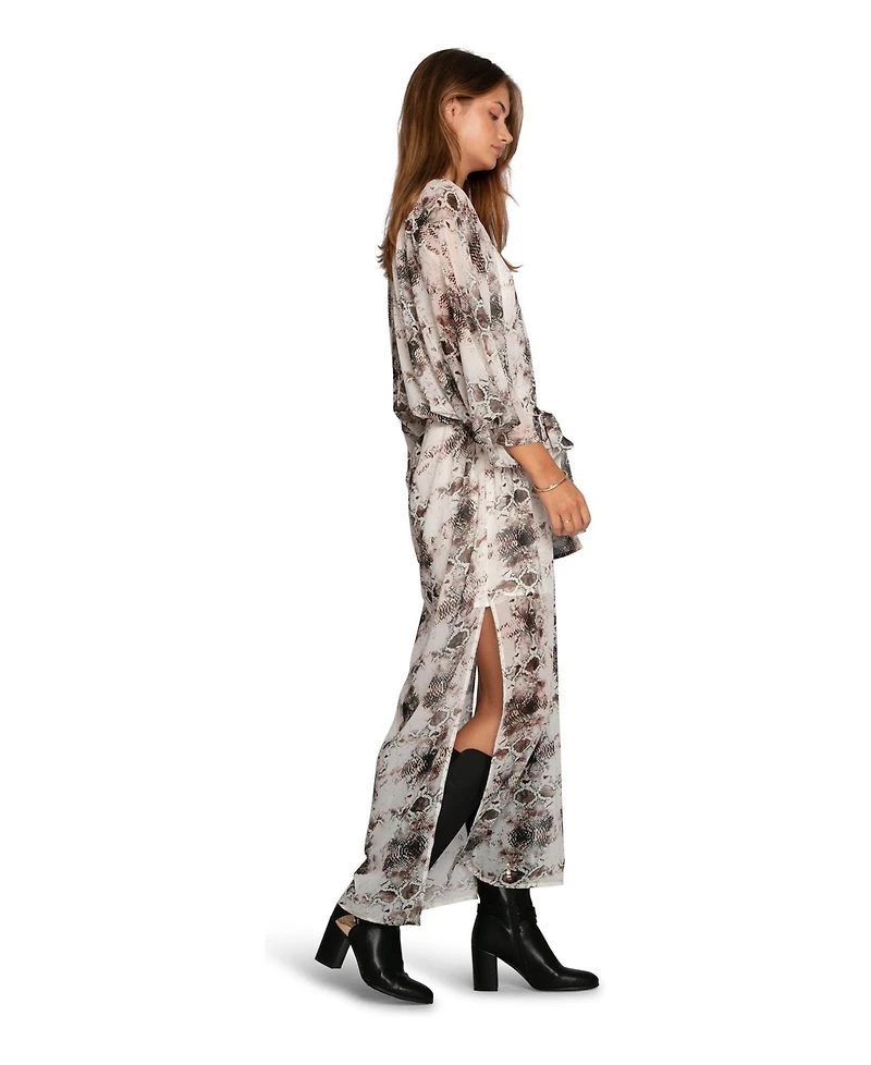 Belle & Bloom Women's Heart on Fire Snake Print Kaftan
