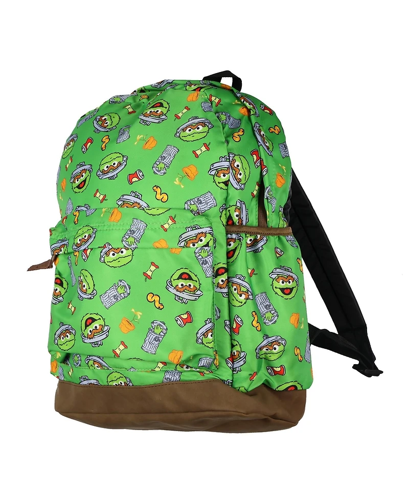Sesame Street Oscar The Grouch Backpack All Over Design with Adjustable Straps