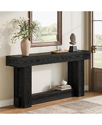 Tribesigns 160cm Narrow Console Table, Rustic Industrial Sofa Table with Wood Grain, for Behind Couch, Hallway, Entrance Hall, Easy Assembly