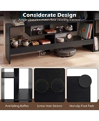 Sugift Cube Tv Stand for 55 in Tv with Power Outlets and Open Storage Shelves