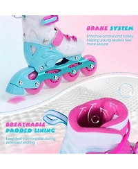 Sugift 4-Size Adjustable Kids Inline Skates for Beginners Ages 5-7