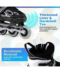 Sugift 4 Sizes Adjustable Roller Skates with Light-Up Wheels for Youth