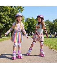 Sugift Kids Roller Skates for Toddlers Ages 7-9 with 4 Light Up Wheels