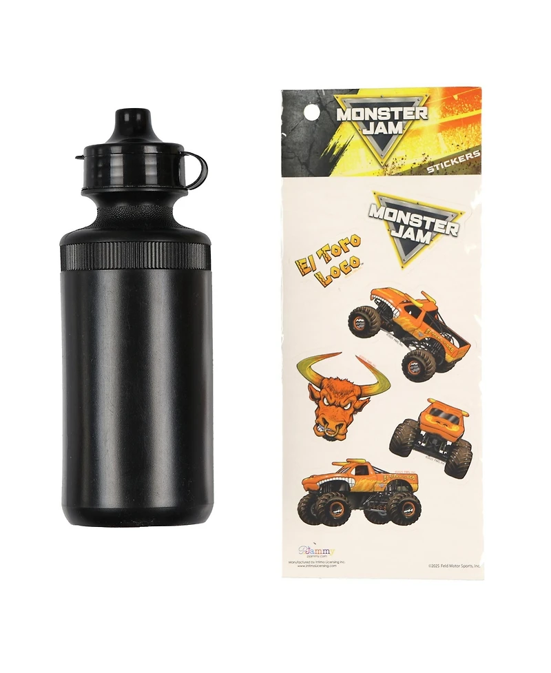 Monster Jam 16 Inch Backpack El Toro Loco 5 Piece Set with Insulated Lunch Box