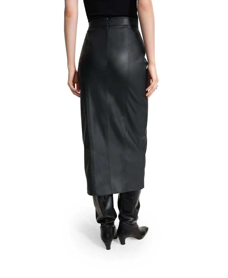 Marcella Women's Nerida Leather Pencil Midi Skirt