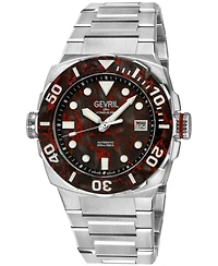 Gevril Men's Swiss Made Fortuna Swiss Automatic Silver Stainless Steel Bracelet Watch