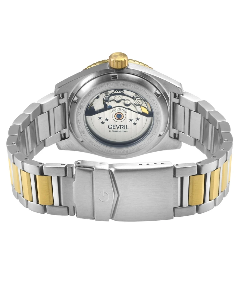 Gevril Men's Swiss Made Atlantic Avenue Swiss Automatic Two tone Stainless Steel Bracelet Watch