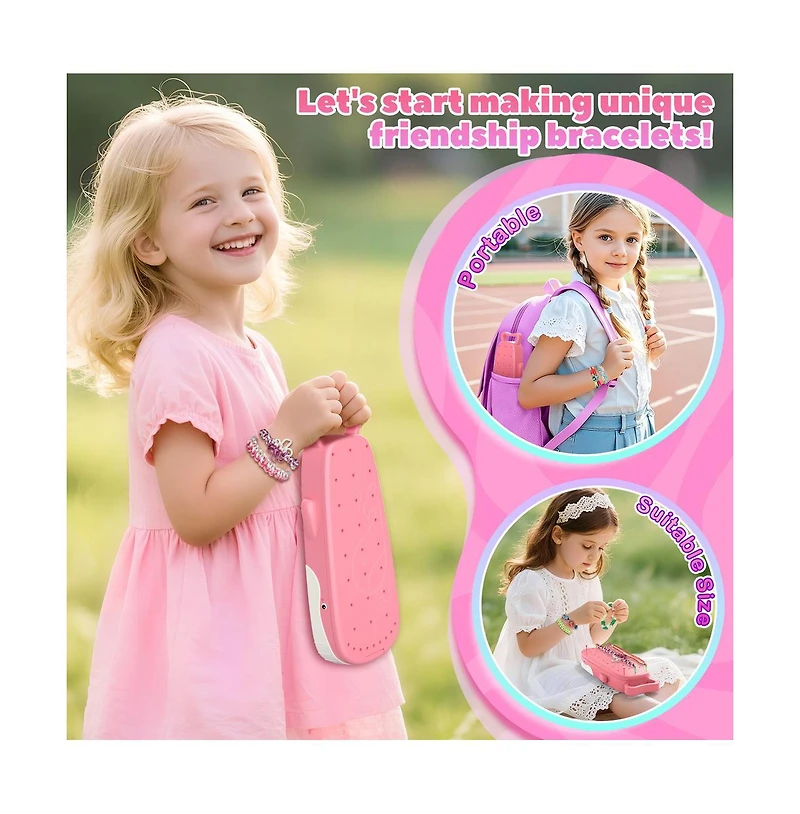 Bruce & Shark Bracelet Making Kit, Make 8 Bracelets, Whale-Shaped Storage Box