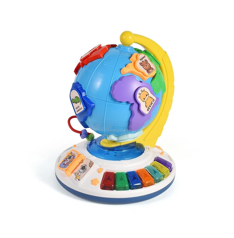 Bruce & Shark 5-in-1 Interactive Globe with Light & Sound, Piano, Puzzle, Bead Maze Toy