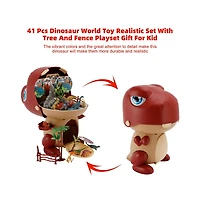 Bruce & Shark Dinosaur World Realistic T-Rex and Triceratops 41-Piece Playset, Ages 3+