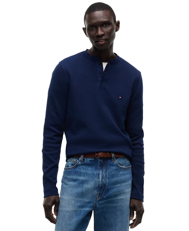 Tommy Hilfiger Men's Waffle Texture Henley Shirt