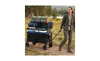 Mountaintop Black 400 lbs Heavy-Duty Collapsible Wagon Cart with All-Terrain Wheels, 180L Capacity Folding Utility Cart for Camping Shopping
