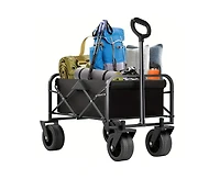 Mountaintop Foldable Utility Wagon Cart, 220lb Capacity, All-Terrain Wheels & Side Pockets for Beach, Garden & Camping.